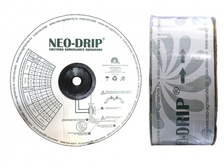 капельная лента neo-drip (толщина 8 mils), шаг 10 см, вылив 0,75 л/ч - 3000 м