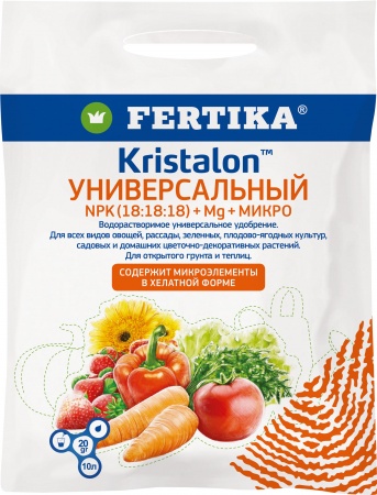 FERTIKA  Кристалон универсальное водорастворимое удобрение NPK 18:18:18+3 MG+МЭ, 100 гр